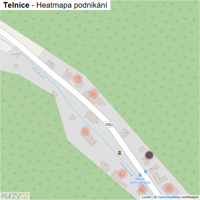 Mapa Telnice - Firmy v obci.