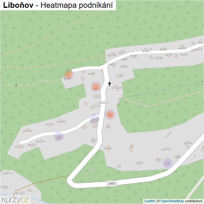Mapa Liboňov - Firmy v části obce.