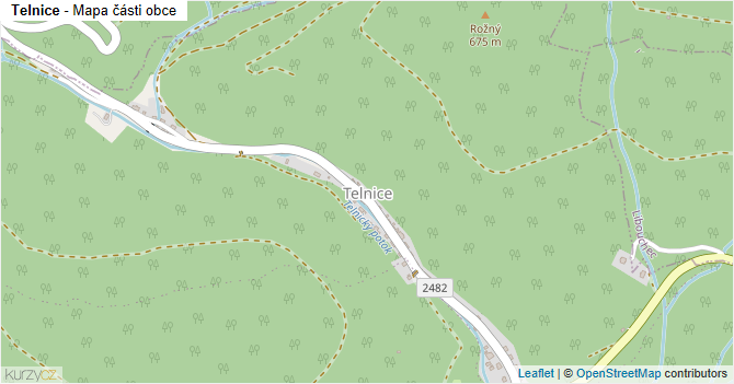 Telnice - mapa části obce