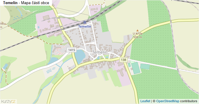 Temelín - mapa části obce