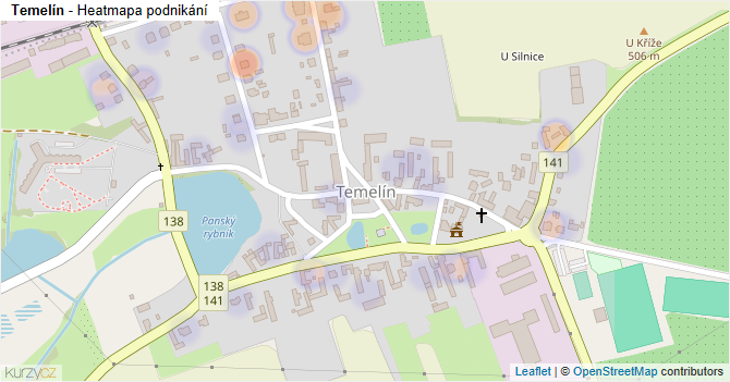 Temelín - mapa podnikání