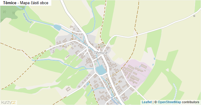 Těmice - mapa části obce