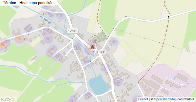 Těmice - mapa podnikání