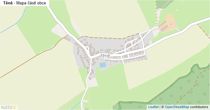 Těně - mapa části obce