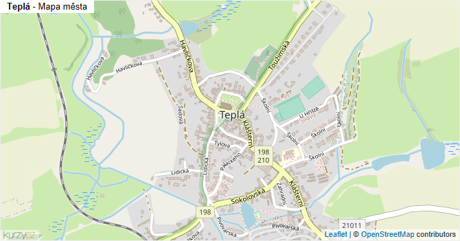 Teplá - mapa města