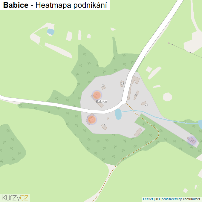 Mapa Babice - Firmy v části obce.