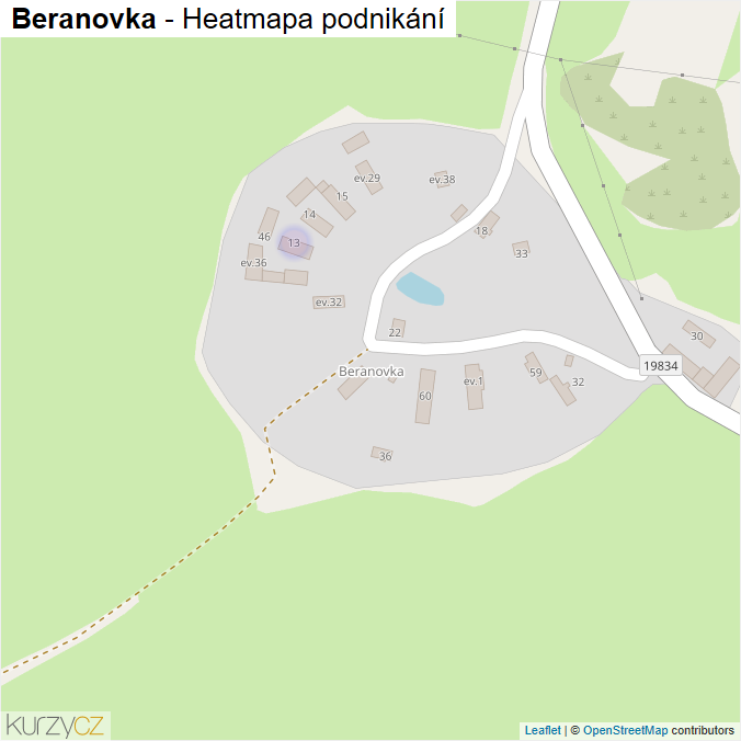 Mapa Beranovka - Firmy v části obce.