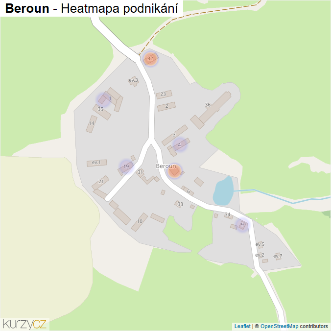 Mapa Beroun - Firmy v části obce.