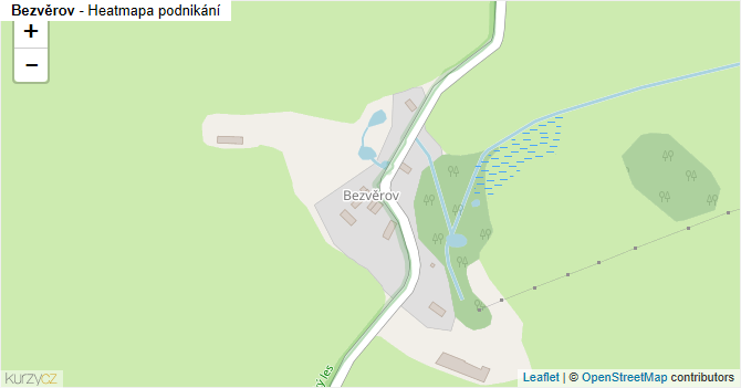 Bezvěrov - mapa podnikání