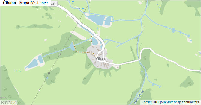 Číhaná - mapa části obce