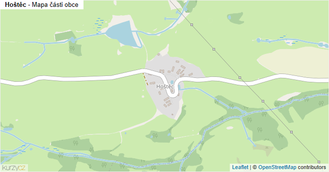 Hoštěc - mapa části obce