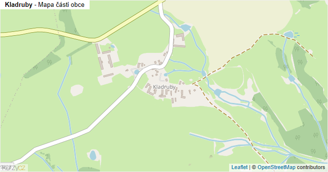 Kladruby - mapa části obce