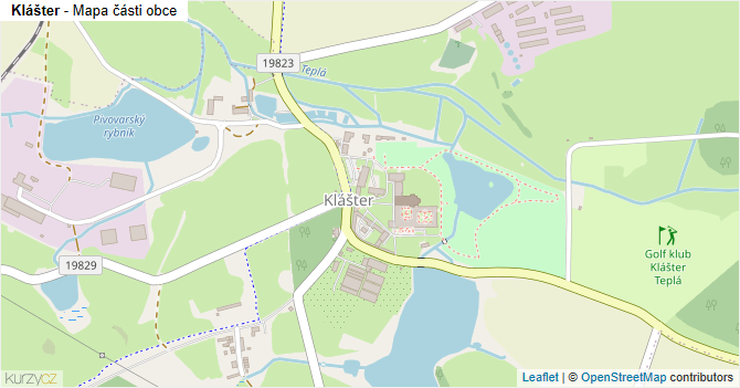 Klášter - mapa části obce