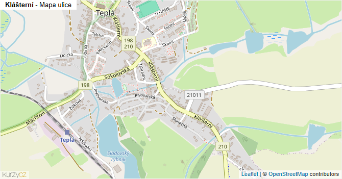Klášterní - mapa ulice