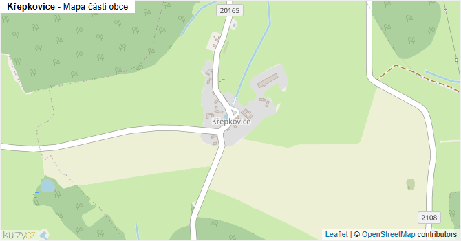 Křepkovice - mapa části obce