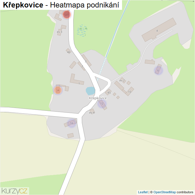 Mapa Křepkovice - Firmy v části obce.