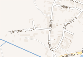 Lidická v obci Teplá - mapa ulice