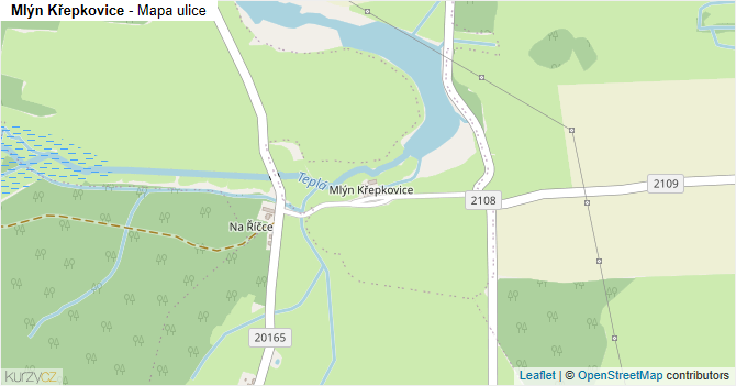 Mlýn Křepkovice - mapa ulice