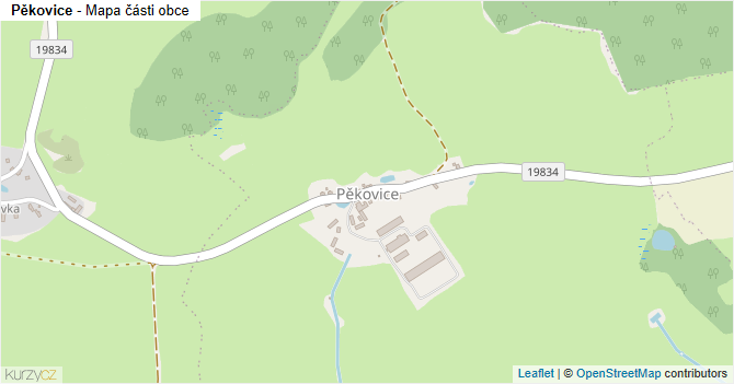 Pěkovice - mapa části obce