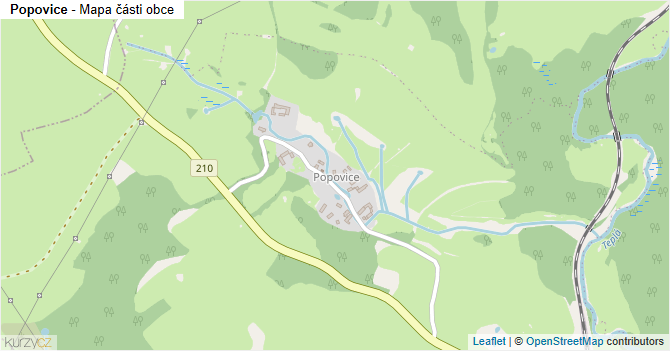 Popovice - mapa části obce