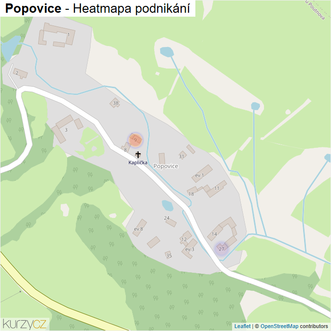 Mapa Popovice - Firmy v části obce.
