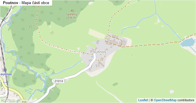 Poutnov - mapa části obce