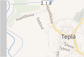 Sadová v obci Teplá - mapa ulice