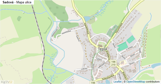 Sadová - mapa ulice