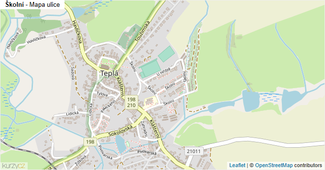 Školní - mapa ulice