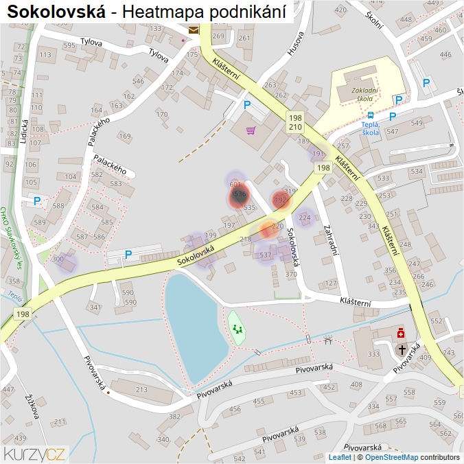 Mapa Sokolovská - Firmy v ulici.