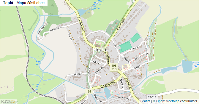 Teplá - mapa části obce