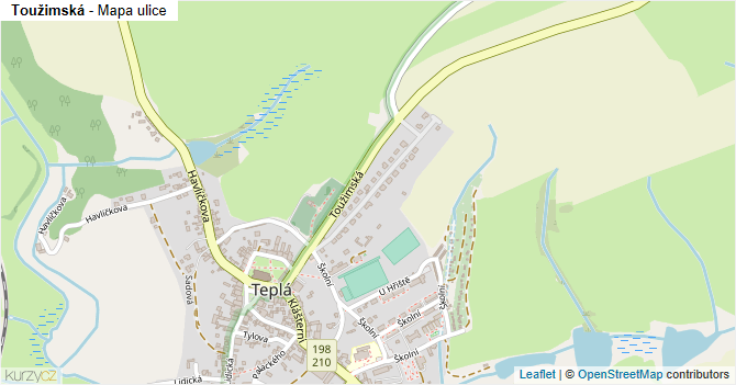 Toužimská - mapa ulice
