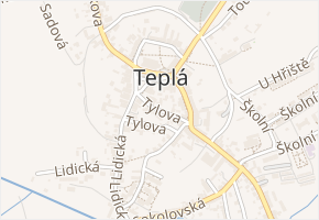 Tylova v obci Teplá - mapa ulice