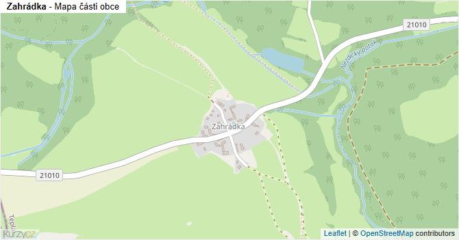 Zahrádka - mapa části obce