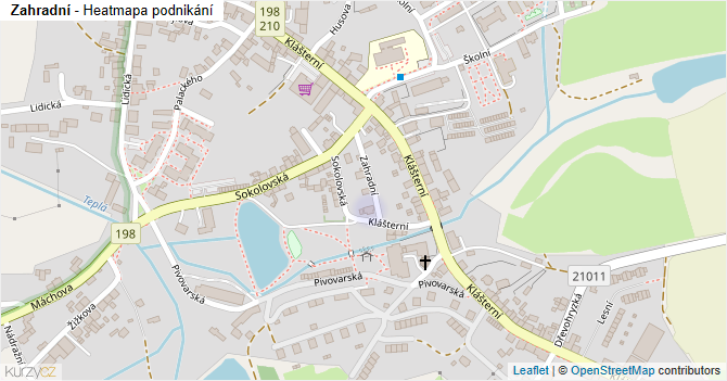Zahradní - mapa podnikání