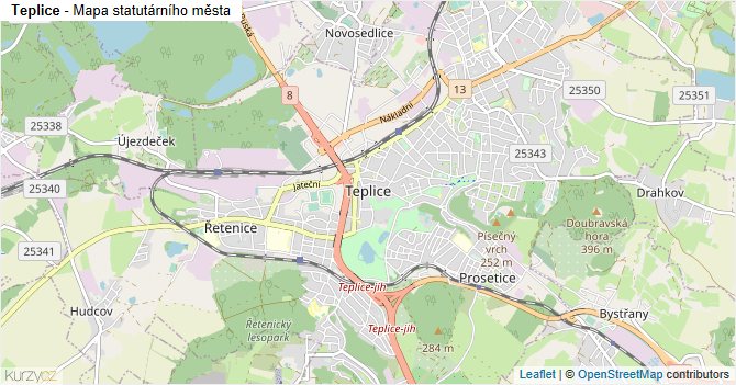 Teplice - mapa statutárního města