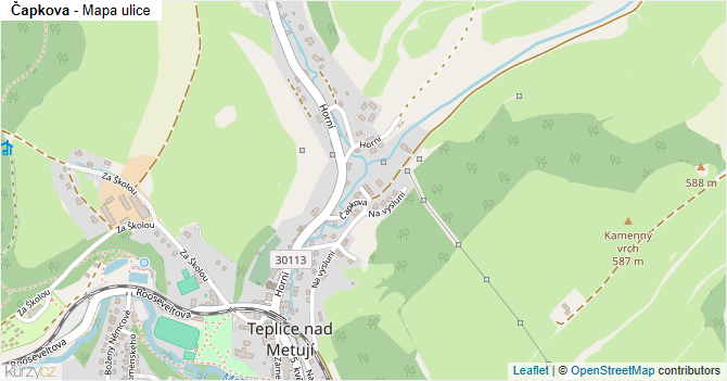 Čapkova - mapa ulice