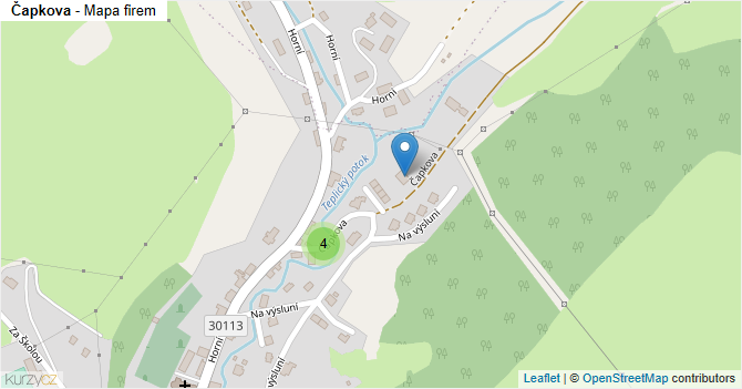 Čapkova - mapa firem