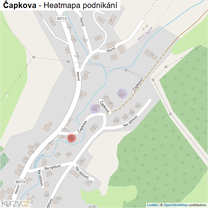 Mapa Čapkova - Firmy v ulici.