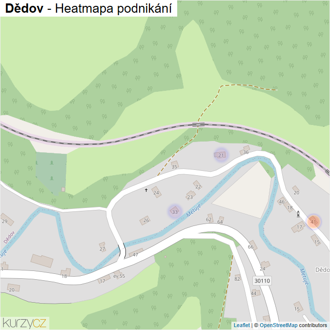 Mapa Dědov - Firmy v části obce.