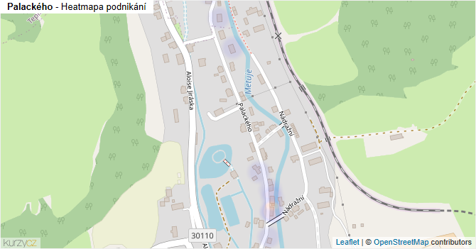 Palackého - mapa podnikání