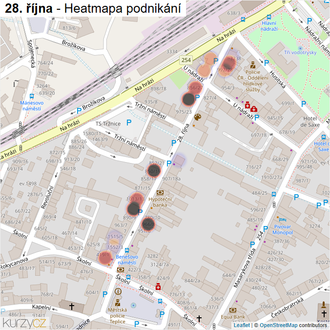 Mapa 28. října - Firmy v ulici.