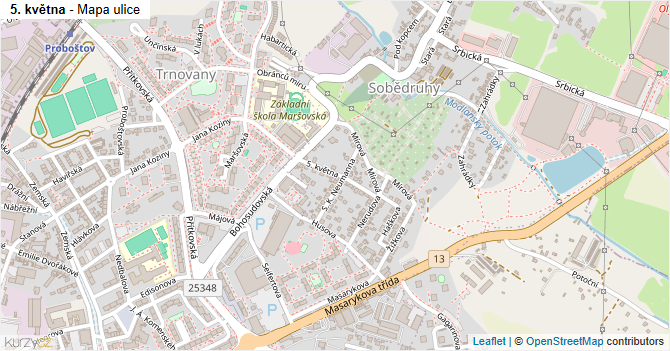 5. května - mapa ulice