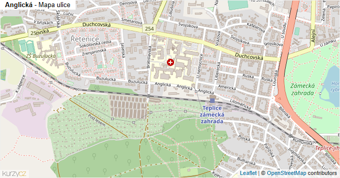 Anglická - mapa ulice