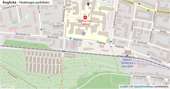 Anglická - mapa podnikání