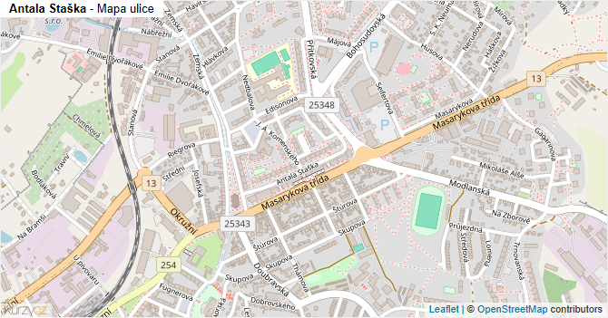 Antala Staška - mapa ulice