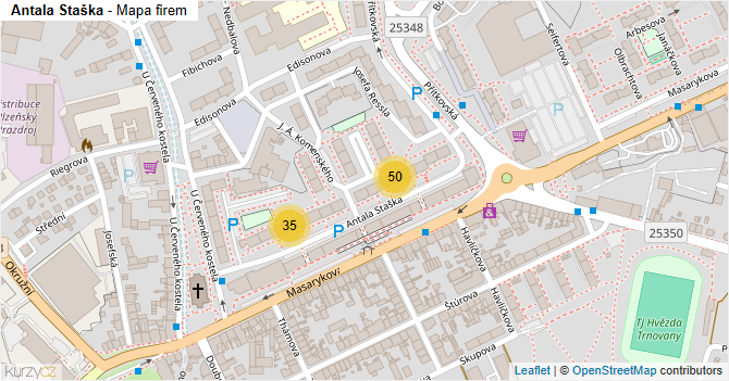 Antala Staška - mapa firem