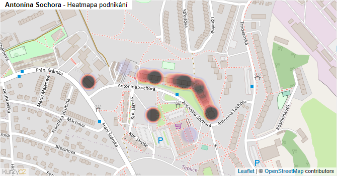 Antonína Sochora - mapa podnikání