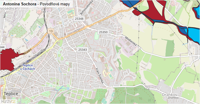 Antonína Sochora - záplavové mapy stoleté vody