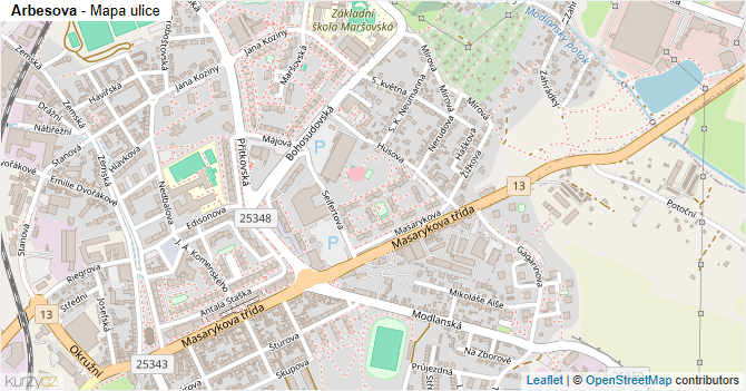Arbesova - mapa ulice